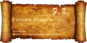 Fortuna Klaudia névjegykártya