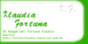 klaudia fortuna business card